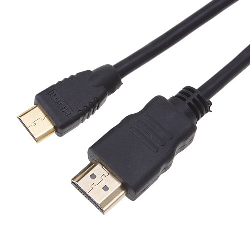 HDMI V1.3 мужчина к Mini HDMI v1.3 мужчины кабель черный с 2 ядра (1M)