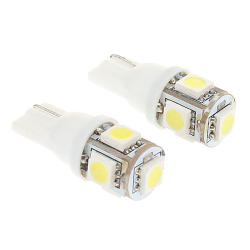 T10 5x5050SMD 50-60LM 6000K холодный белый свет Светодиодные лампы для автомобилей (12V, 2 шт)