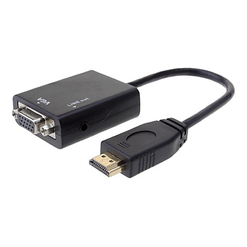 HDMI V1.3 мужчина к VGA Женский адаптер 3,5 мм м / м кабель (0,5 М)