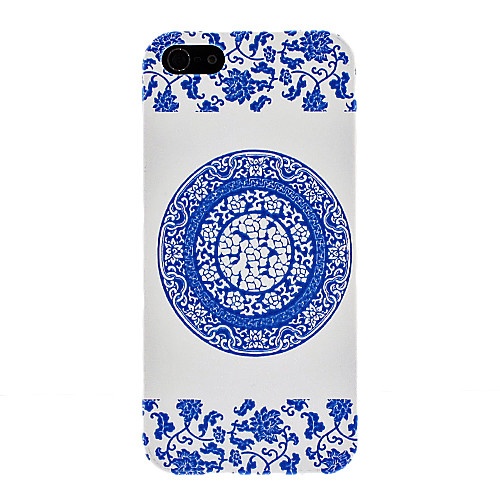 Синий и Футляр белый фарфор Pattern ПК для iPhone 5/5S