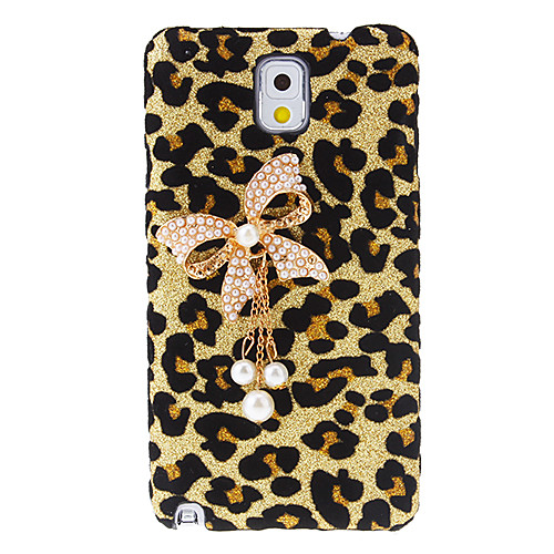 Футляр Bowknot Дизайн Leopard Pattern с горный хрусталь для Samsung Galaxy Note N9000 3