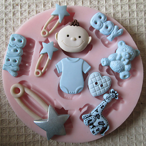 3D Boy Baby Игрушка Силиконовые Mold Фондант Пресс-формы Сахар Craft Инструменты Chocolate Форма для тортов