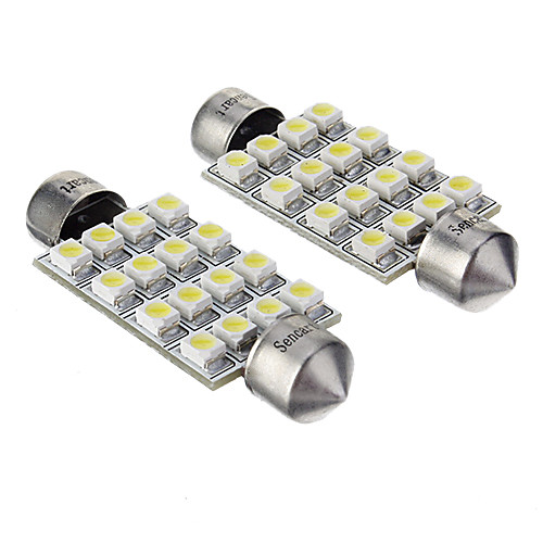 Гирлянда 16x3528SMD 42mm 6000K холодный белый свет Светодиодные лампы для автомобилей (12V, 2шт)