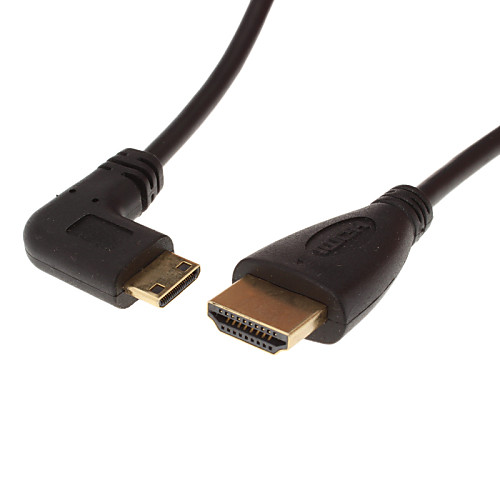 HDMI версии 1.4 для HDMI V1.4 90 ° к правой М / Ж Весна Внешний диаметр кабеля 4,5 мм черный (2,5 м)