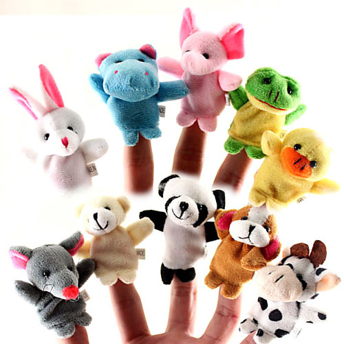 10 Pieces животных Плюшевые Finger Puppets указан