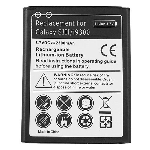 2300mAh сотовый телефон аккумулятор для Samsung i9300 Galaxy S3 S 3 SIII S III EB-L1G6LLU