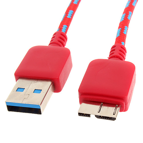 USB 3.0 для Micro USB 3.0 M / M Кабель Чистая покрытием Красный для Samsung Примечание 3 (1M)