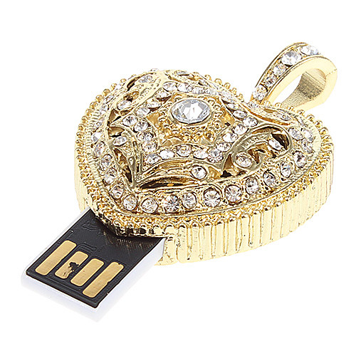 8gb золотой кристалл функция сердца USB Flash Drive