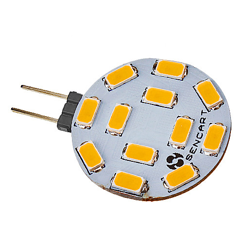 G4 4.5W 12x5730SMD 300-320LM 2800-3000K теплый белый свет Светодиодные пятно лампы (12-24V)