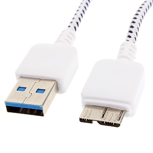 USB 3.0 для Micro USB 3.0 M / M Кабель Чистая покрытием белого для Samsung Примечание 3 (1M)