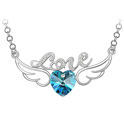 любят ангельские крылья высококачественный кристалл кулон ожерелье