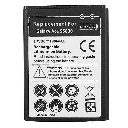 1500mAh сотовый телефон аккумулятор для Samsung Galaxy Ace S5830 S5670 I579 i569