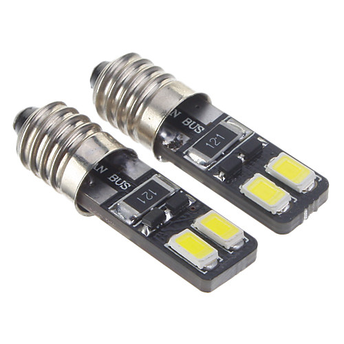 E10 1.5W 4x5730SMD 27LM 6000K холодный белый свет Светодиодные лампы для автомобилей (12V, 2 шт)