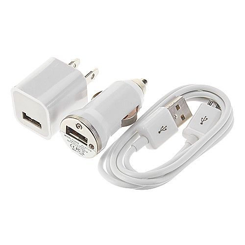 3Pcs/Set USB кабель  Home & автомобиля Зарядное устройство для Samsung сотовых телефонов и других марок