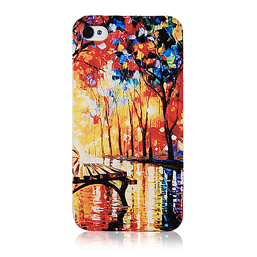 Оригинальный пейзаж Pattern Sunset Avenue Прозрачный кадр Вернуться чехол для iPhone 4/4S