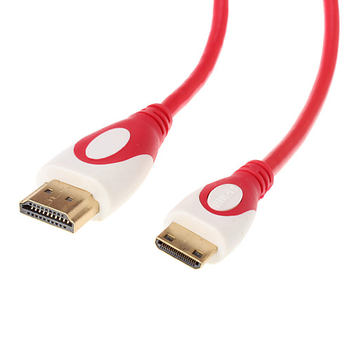 HDMI версии 1.4 для Mini HDMI V1.4 М / М Внешний диаметр кабеля 5,0 мм красный (1,5 м)