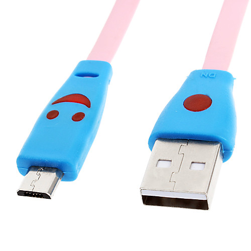 Micro USB 2.0 для USB 2.0 м / м Освещение Кабель Розовый (1M)