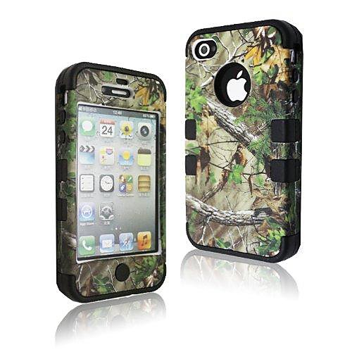 3 в 1 Bark Style ПК и Sillcone Composite Полный случае орган по IPhone 4/4S (разных цветов)