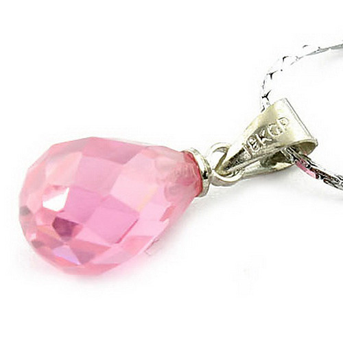 Мода Циркон Розовый ожерелье (случайный цвет)
