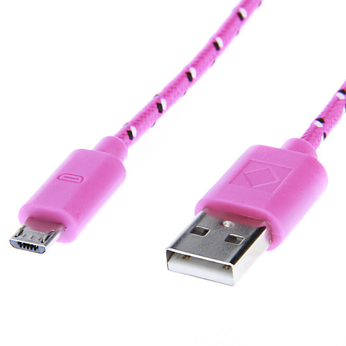 Weave Line USB Sync и зарядное устройство кабель для Samsung / HTC (Розовый 2,0 м)