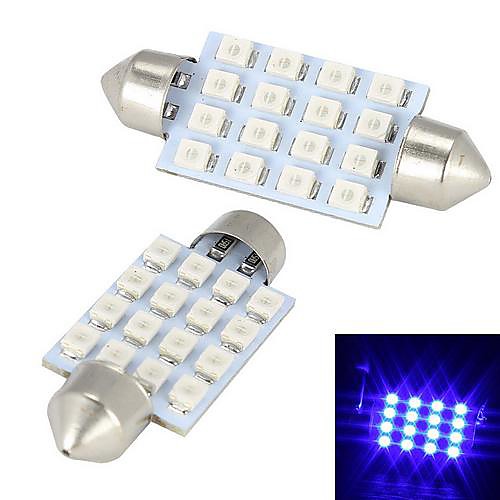 Merdia 3W 300LM гирлянда 42mm16x3528SMD LED Blue Light автомобилей лампа / торможения (пара / 12)