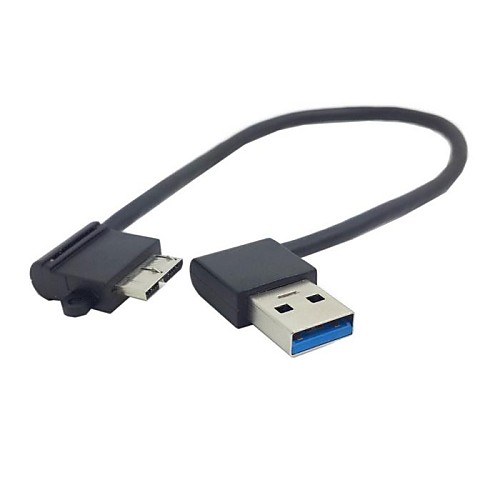 Слева под углом 90 градусов USB 3.0 мужчина к Micro B Мужской 90 градусов кабель для Galaxy Примечание 3 N9000 N900 & S5 i9600 Black