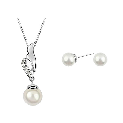 Мисс rosefashion жемчужные серьги& ожерелье комплект ювелирных изделий