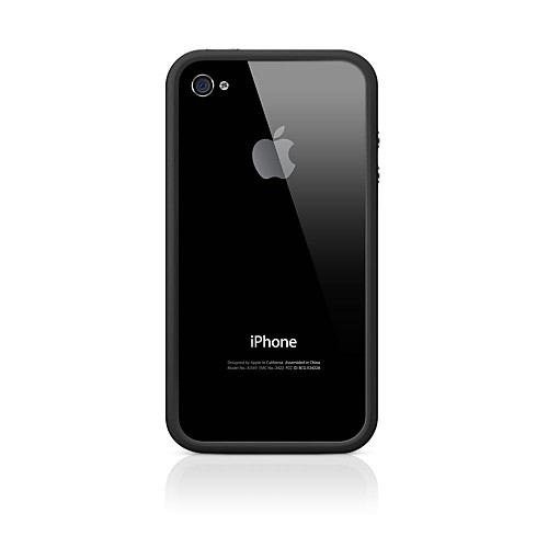 vormor ТПУ бампер кадр случае с металлическими пуговицами для iPhone 4 / 4s (черный)