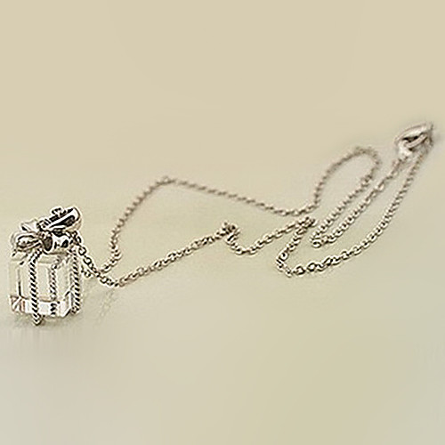 Мода (бантом Прозрачный Малый Квесты подвеска) Сплав серебра Подвеска Ожерелье (1 шт)