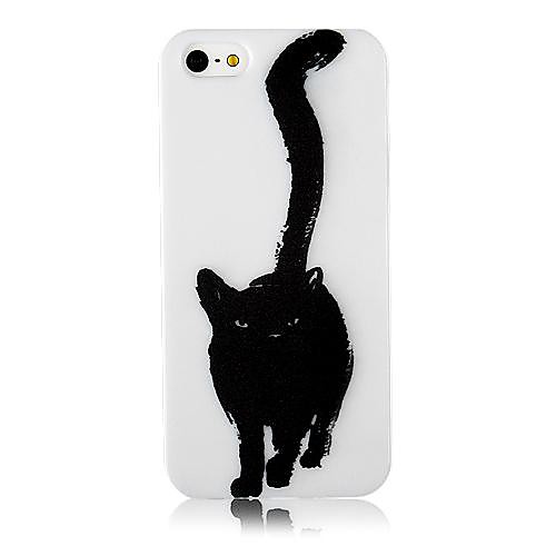 Black Pattern Cat Силиконовые Мягкий чехол для iPhone 4/4S