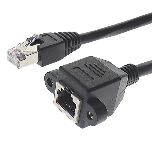 RJ45 Мужского на Женский Удлинительный кабель черный (0,5 М)