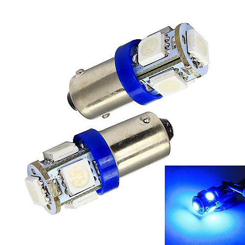 Merdia BA9S 65lm 1W 5x5050SMD LED Blue автомобилей Индикатор / Инструмент / габаритные фонари-(пара / 12)