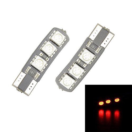 Merdia 3,5 Вт 60LM T10 6-SMD 5050 LED Red Light для Canbus Decoded автомобилей номерной знак лампа / лампа для чтения (пара / 12)