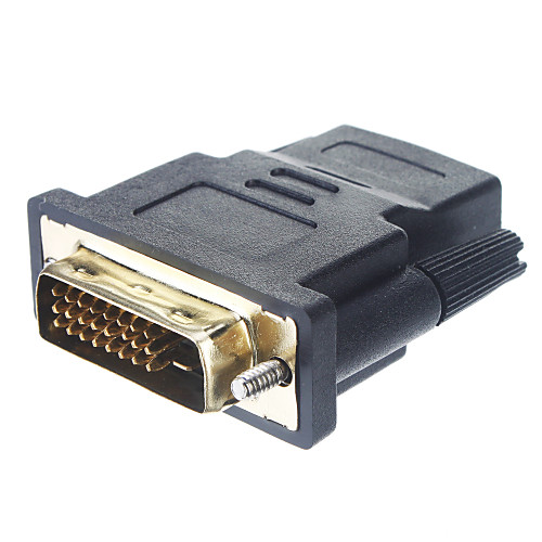 DVI 24 1 Мужской Чтобы HDMI Женский Золотой конвертер адаптер (черный)