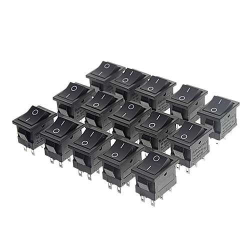 Jiahui A052 6-контактный Rocker Switch (15 шт Pack, черный)