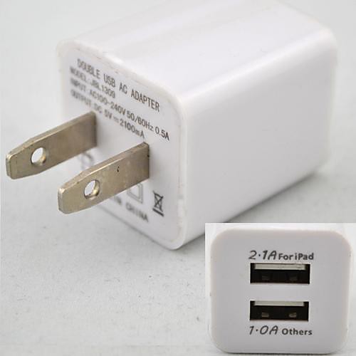 2.1a  1.0a Dual USB 2 порта США / Канада подключите AC зарядное устройство адаптер для iPhone5 / 5 сек / 5с / 4s ipad2 / 3/4 / Ipad мини