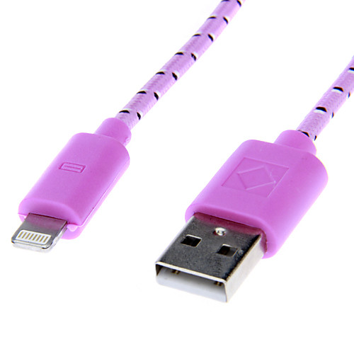 Weave Line USB 2.0 Мужского на 8-контактный разъем для iPhone5/5s (Розовый 2,0 м)