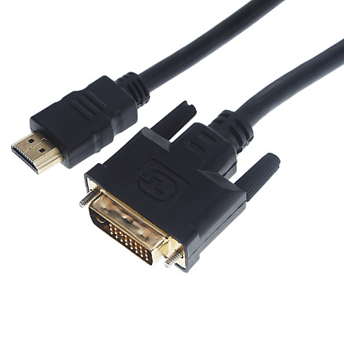 HDMI на DVI DVI-D 24 1 контактный кабель Шнур 1080P для HDTV/HD/PC/PS3/XBOX/DVD (1,8, черный)