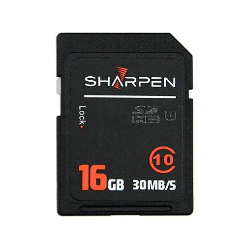 SHARPEN высокоскоростной флэш-памяти SD SDHC карты Class 10 30Mb / S 16GB-Черный