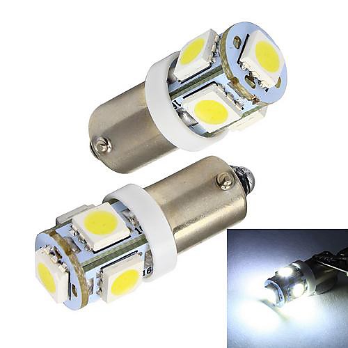 Светодиодные лампочки Merdia BA9S 65lm 1W 5x5050SMD для габаритных огней автомобиля (1 пара/12V)