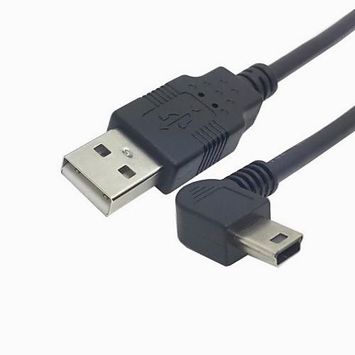 5 Pin Mini USB Type Мужской Слева под углом 90 градусов к USB 2.0 Мужской зарядки кабель для передачи данных 50см