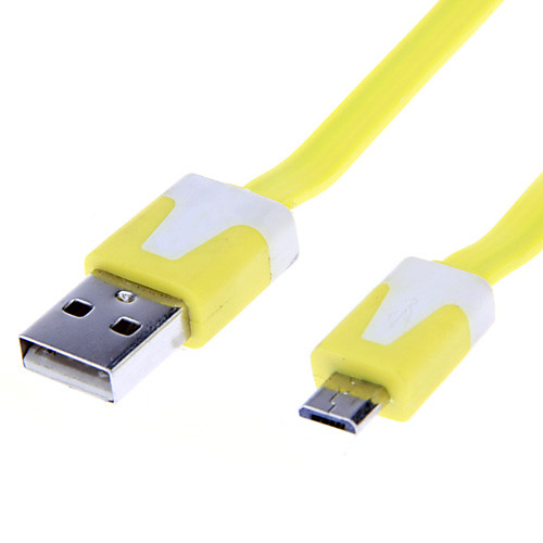 Лапша Стиль USB-кабель синхронизации Зарядное устройство USB кабель для Samsung / HTC (желтый 1,0 м)