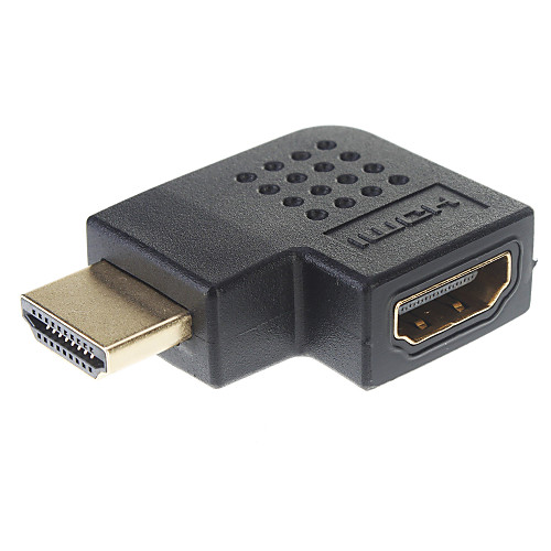 HDMI мужчин и женщин под прямым углом 90 градусов адаптер (черный)