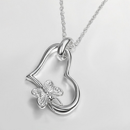 Новый стиль Сердце-образный Серебро Платина покрытием ожерелье (1 шт)
