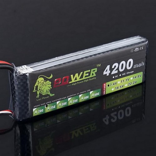 Лев 7.4V 2S 4200mAh 25C Lipo батареи питания для Tamiya HSP RC Car Truck модели (Т Plug)