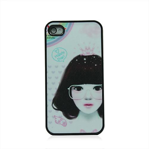 Девушка с розовыми Crown Pattern Тупая Футляр Польский для iPhone 4/4S