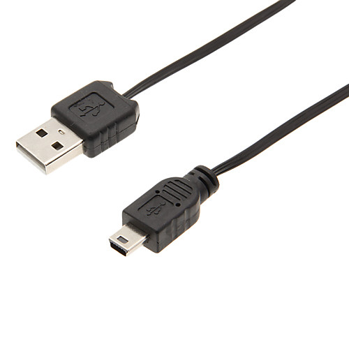 Выдвижной USB к мини-USB кабель для передачи данных (черный, 0.74m)