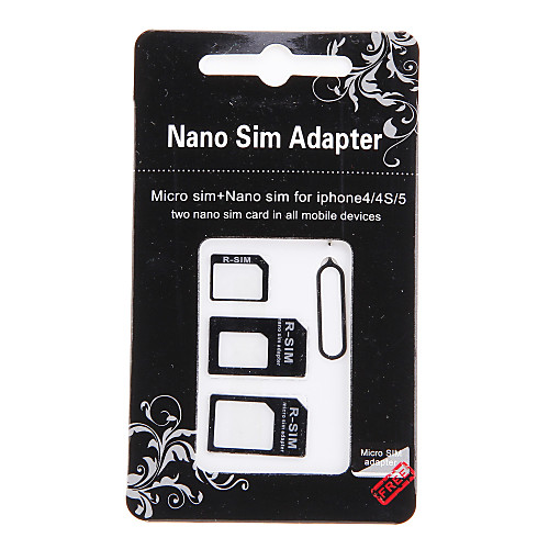 3-в-одном Nano SIM-Микро и стандартный адаптер SIM-карты для iPhone 4/4S/5/5S/5C и другие (разных цветов)