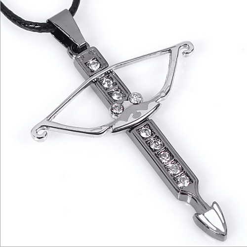 Z&x Европы (полые стрелки кулон) серебряный сплав с четким горный хрусталь кулон ожерелье (1 шт)
