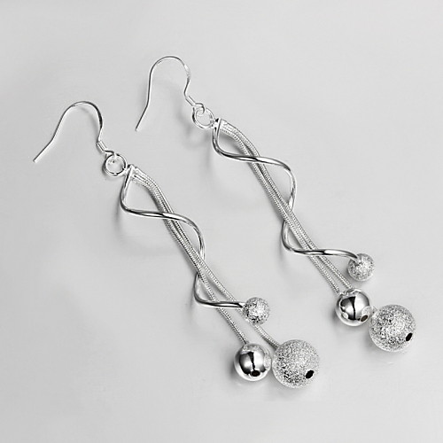 Мода Taseel-образный Серебро с серебряным покрытием Серьги (1 пара)